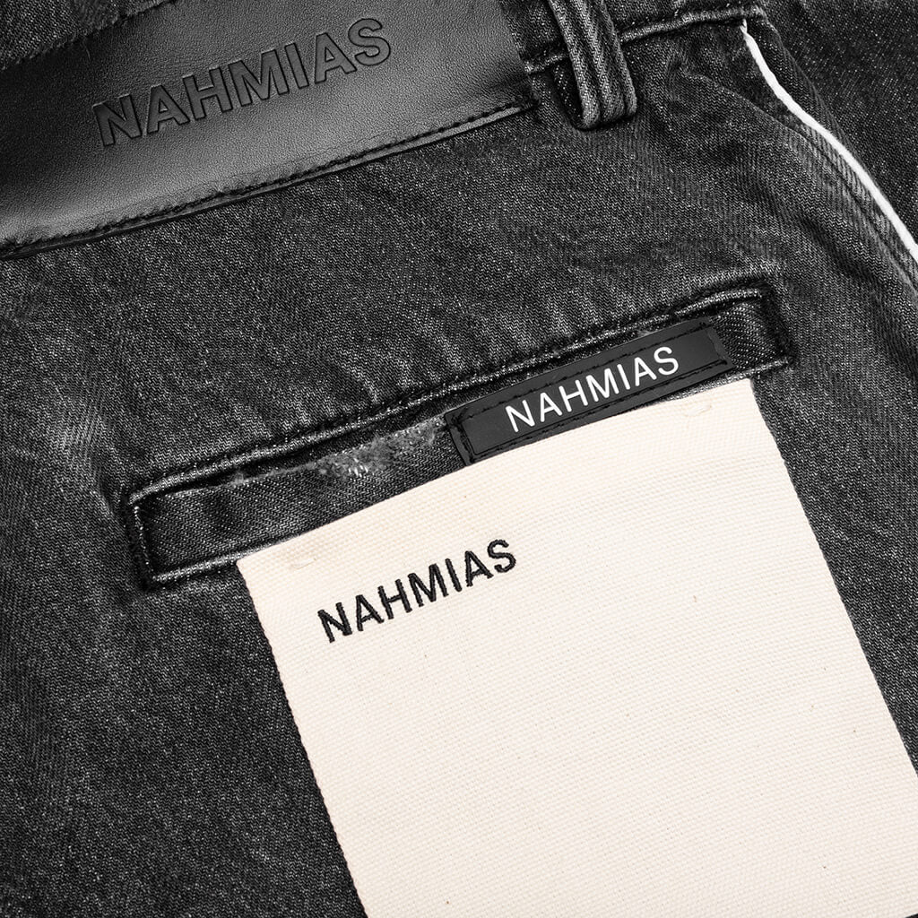 Denim Track Logo Cargo Pants Dark Wash