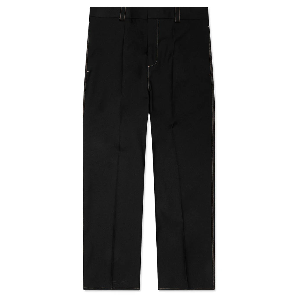 Recycled Polyester Gabardine Loose Fit Trousers Black