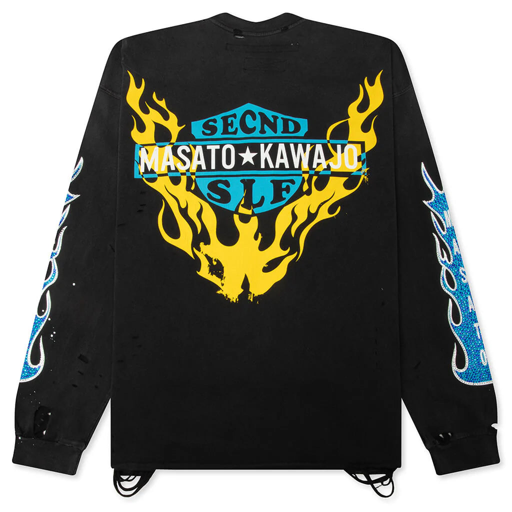 SeCND SLF x Masata Kawajo Firestorm Vintage L S Black Blue