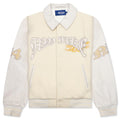 Dragon Embroidered Varsity Jacket Off White