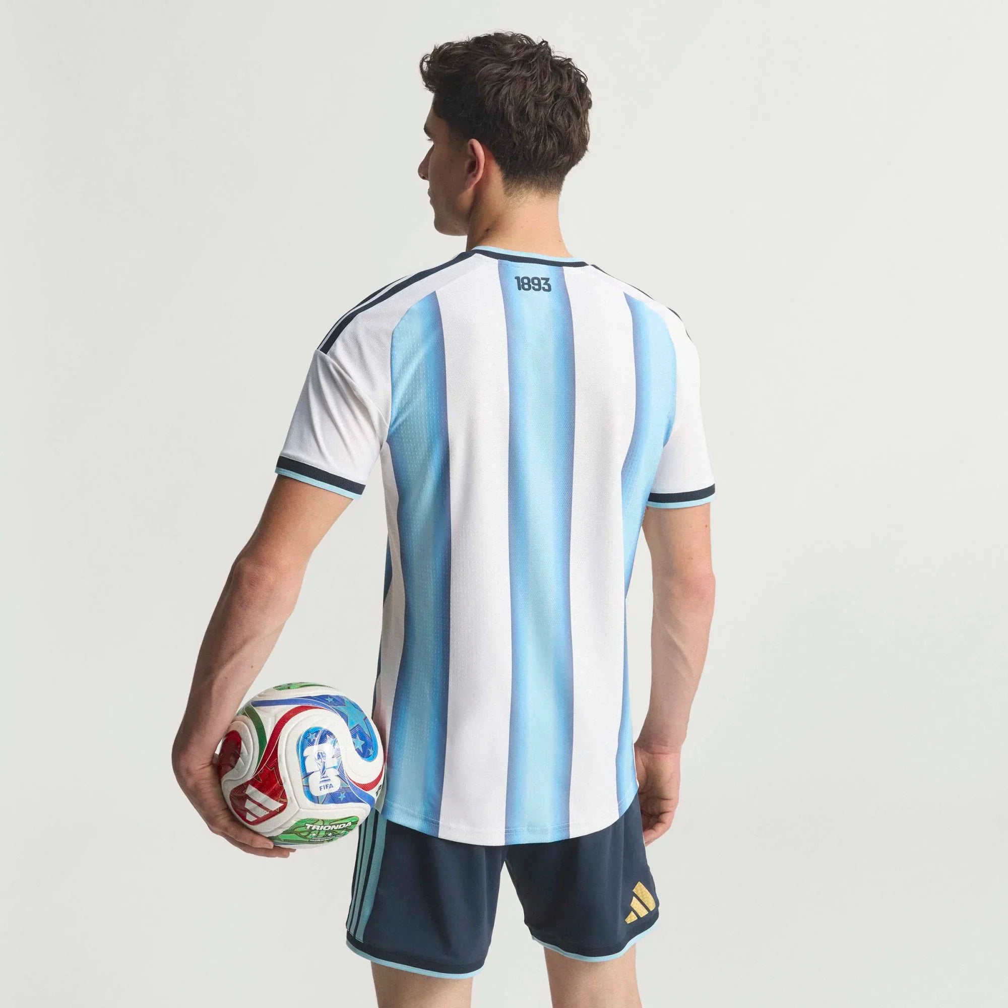 adidas Argentina Home Authentic Mens Soccer Jersey 26 White Blue