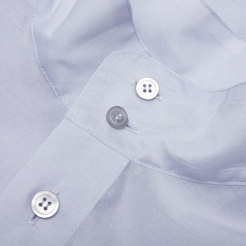 Crystalline Wool Blend Shirt White Blue