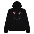 Fleece Hoodie With Unicorns Embroidery Black