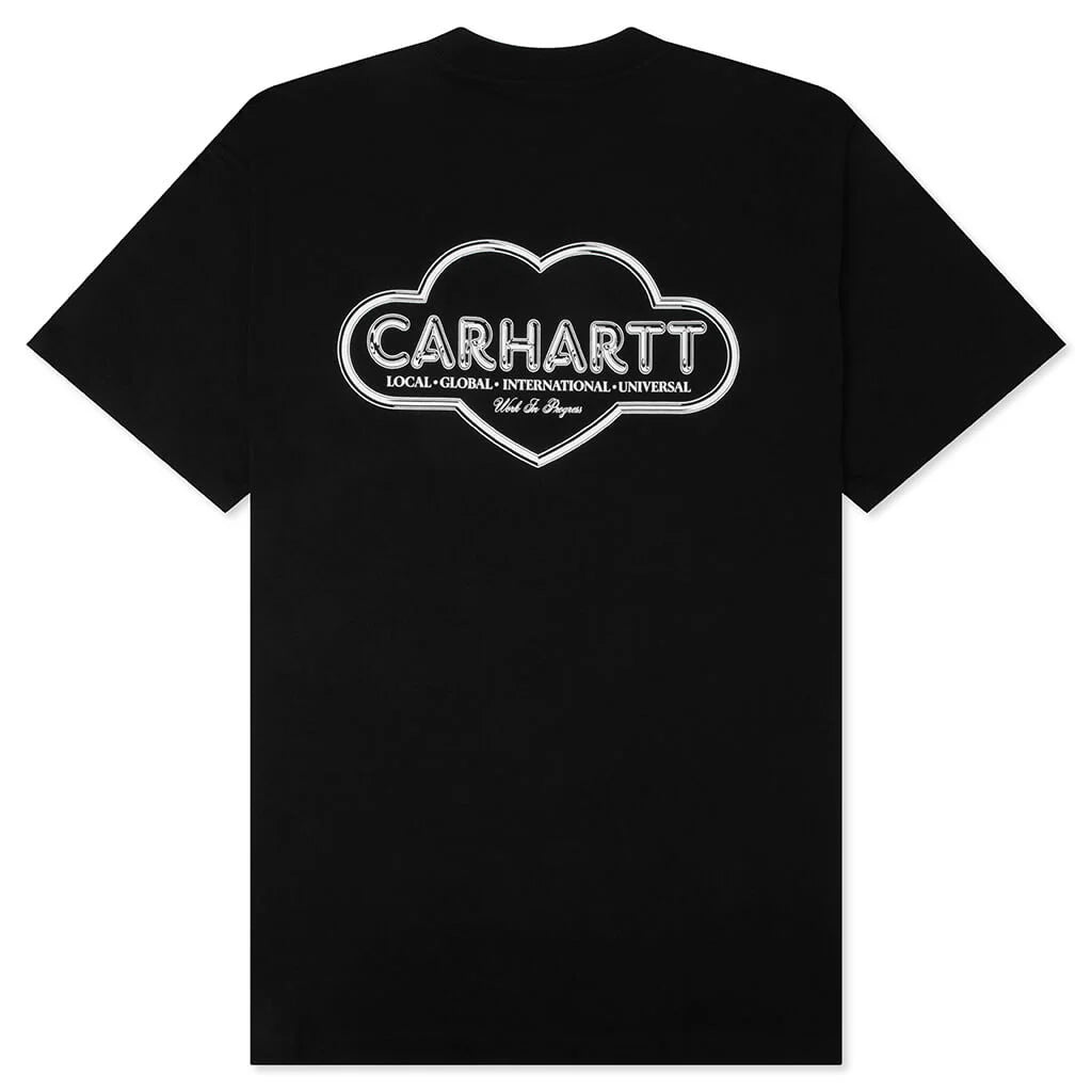 S S Cloud Heart T Shirt Black