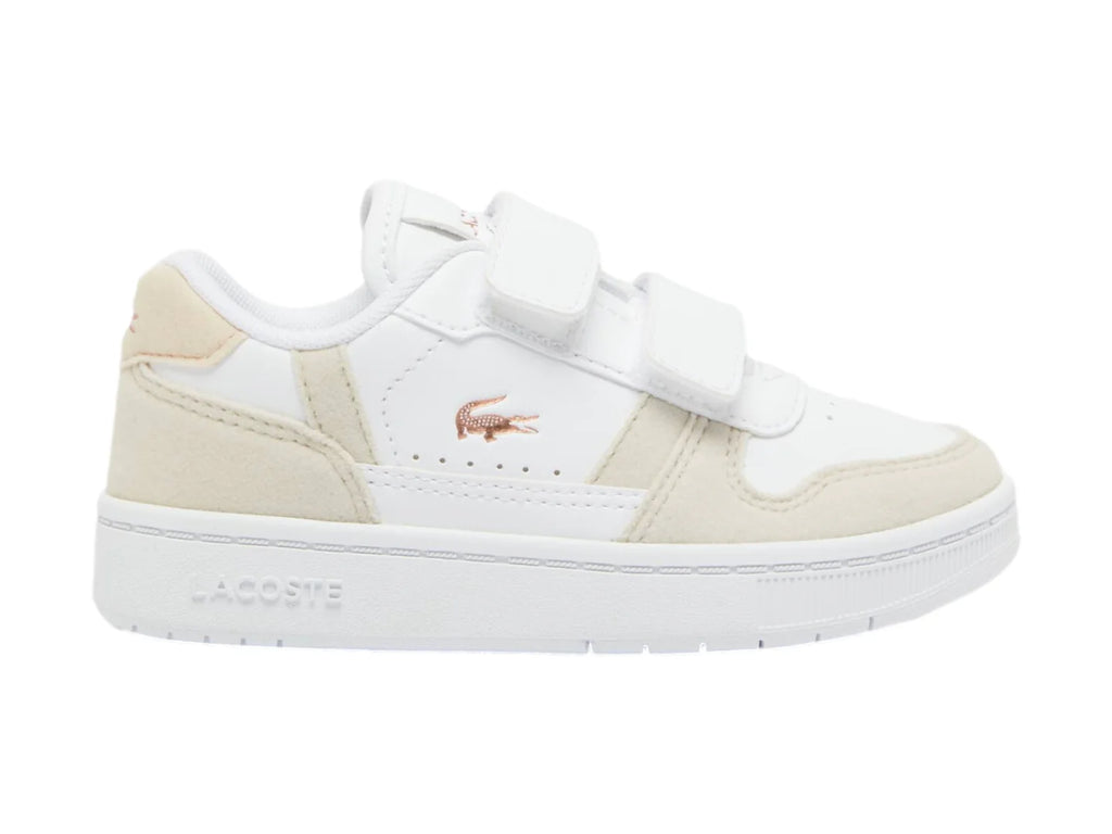 Tenis Lacoste T Clip Blanco y Rosa para Niño