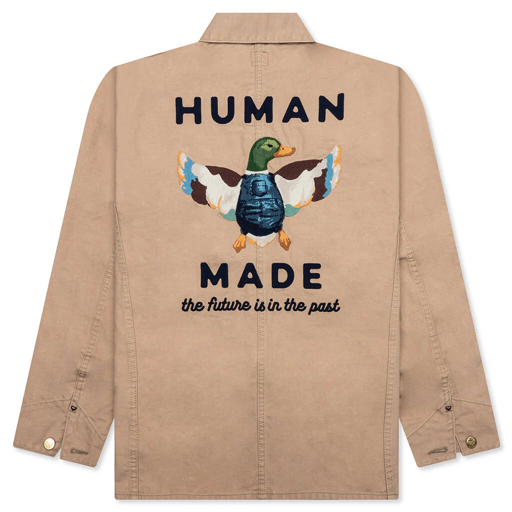 Washed Duck Coverall Jacket Beige