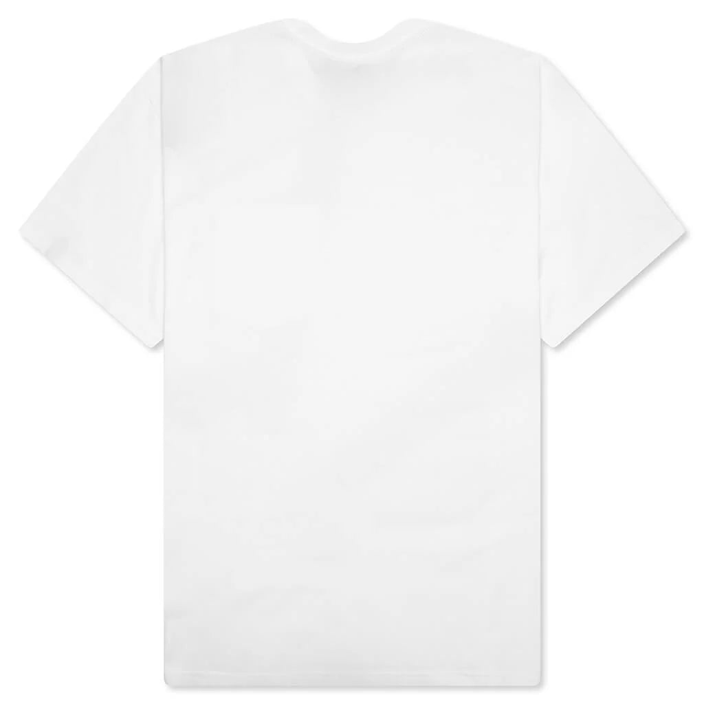 S S Pocket Heart T Shirt White Red