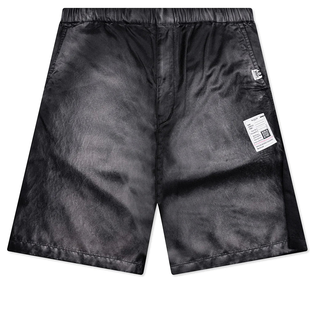 Aged Satin Shorts Black