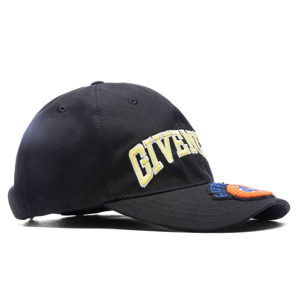 Embroidered Logo Curved Cap Black