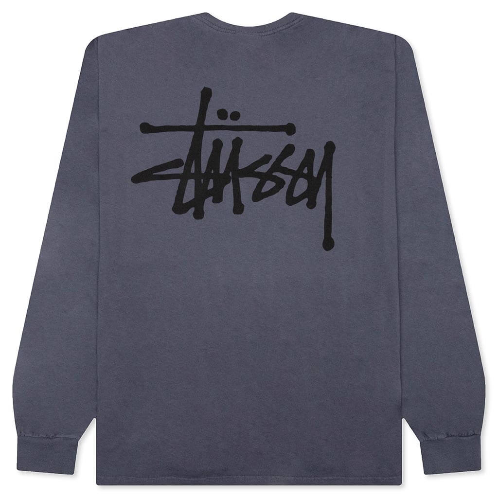Basic Stussy Pigment Dyed L S Tee Indigo