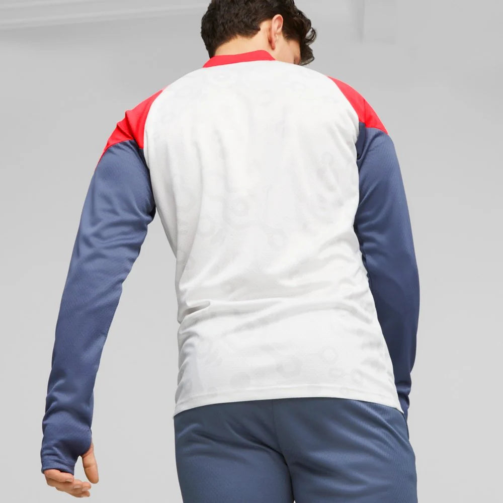 PUMA IndividualCUP 1 4 Zip Top White Red Blue