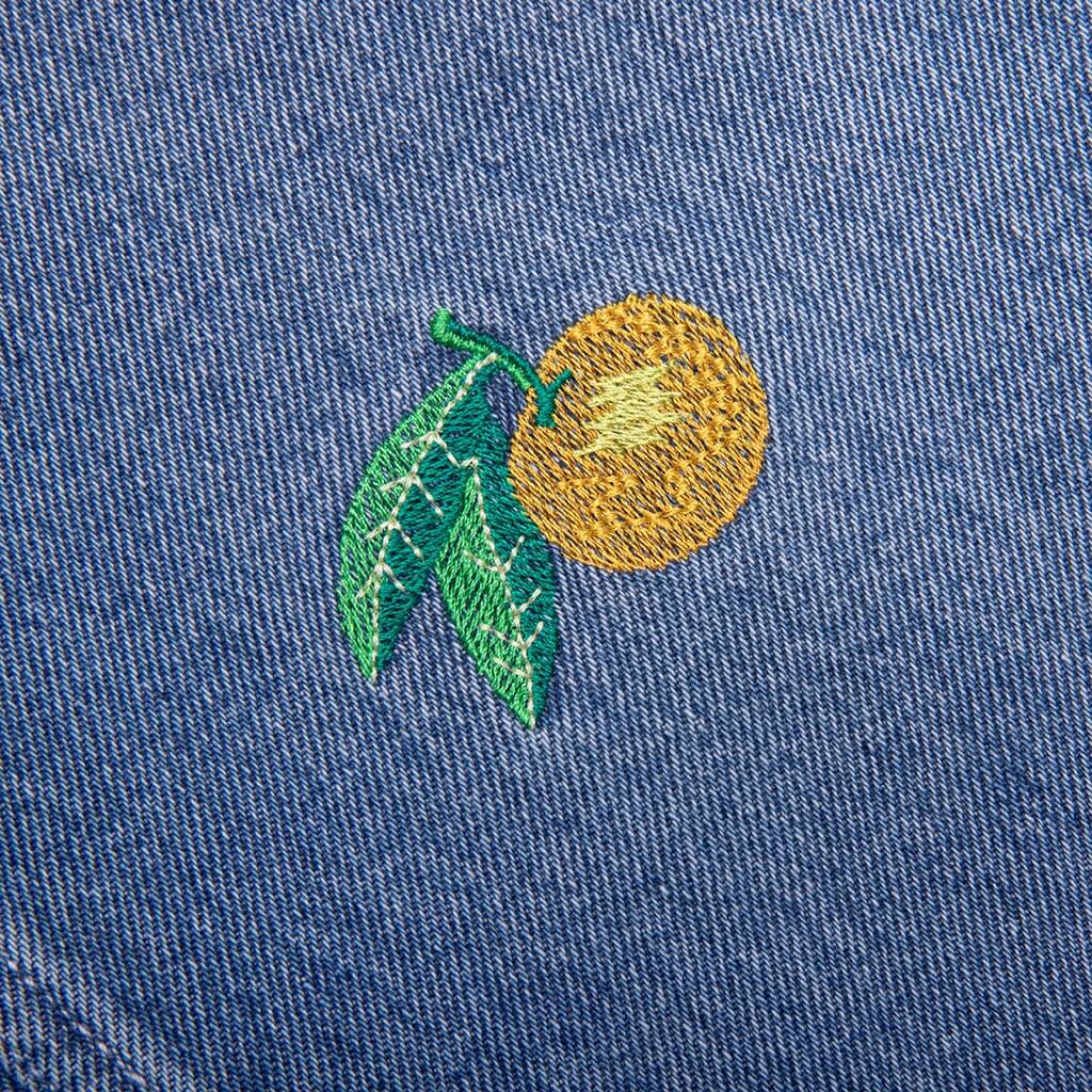Stone Wash Denim Embroidered Motif Jean Stone Wash