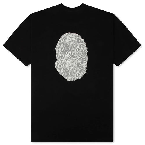 Wild Leopard Pattern Ape Head Relaxed Fit Tee Black