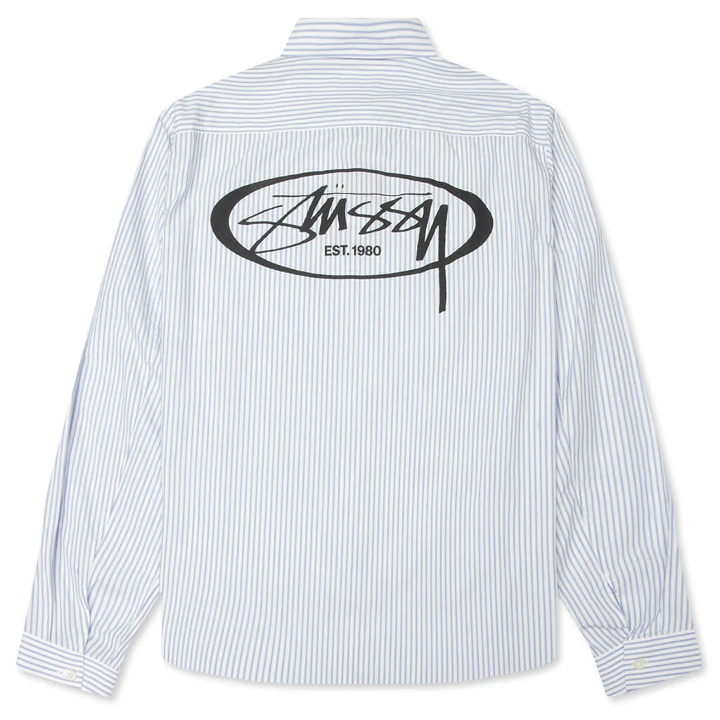 Standard L S Shirt Logo Blue Stripe