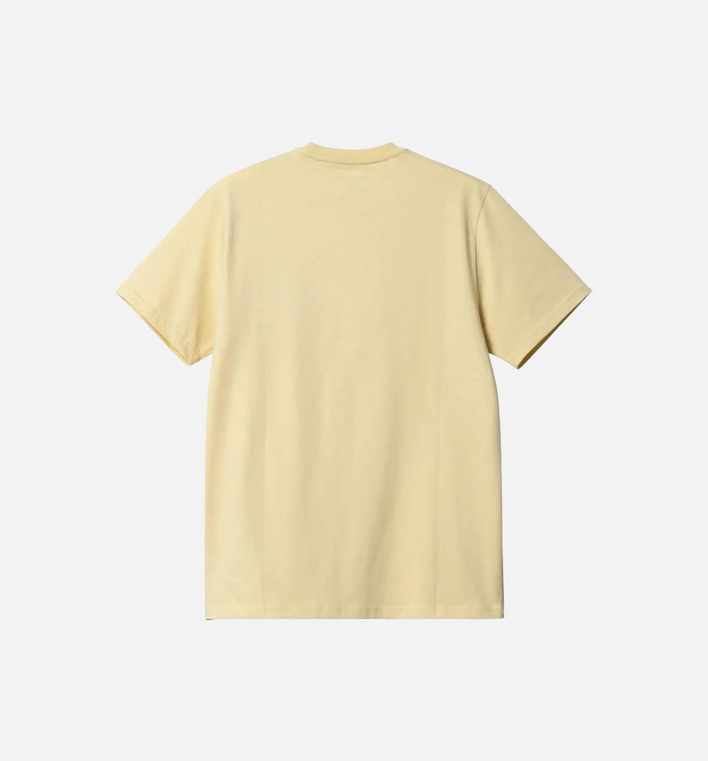 Pocket Mens Short Sleeve Shirt Yellow