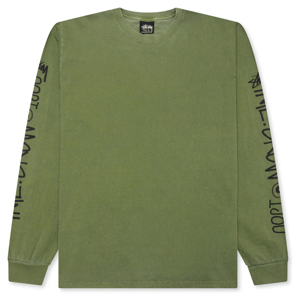 International Crew Pigment Dyed L S Tee Olive