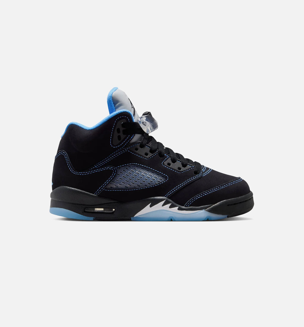 Air Jordan 5 Retro Black Carolina Grade School Lifestyle Shoe Black University Blue White Free Shipping
