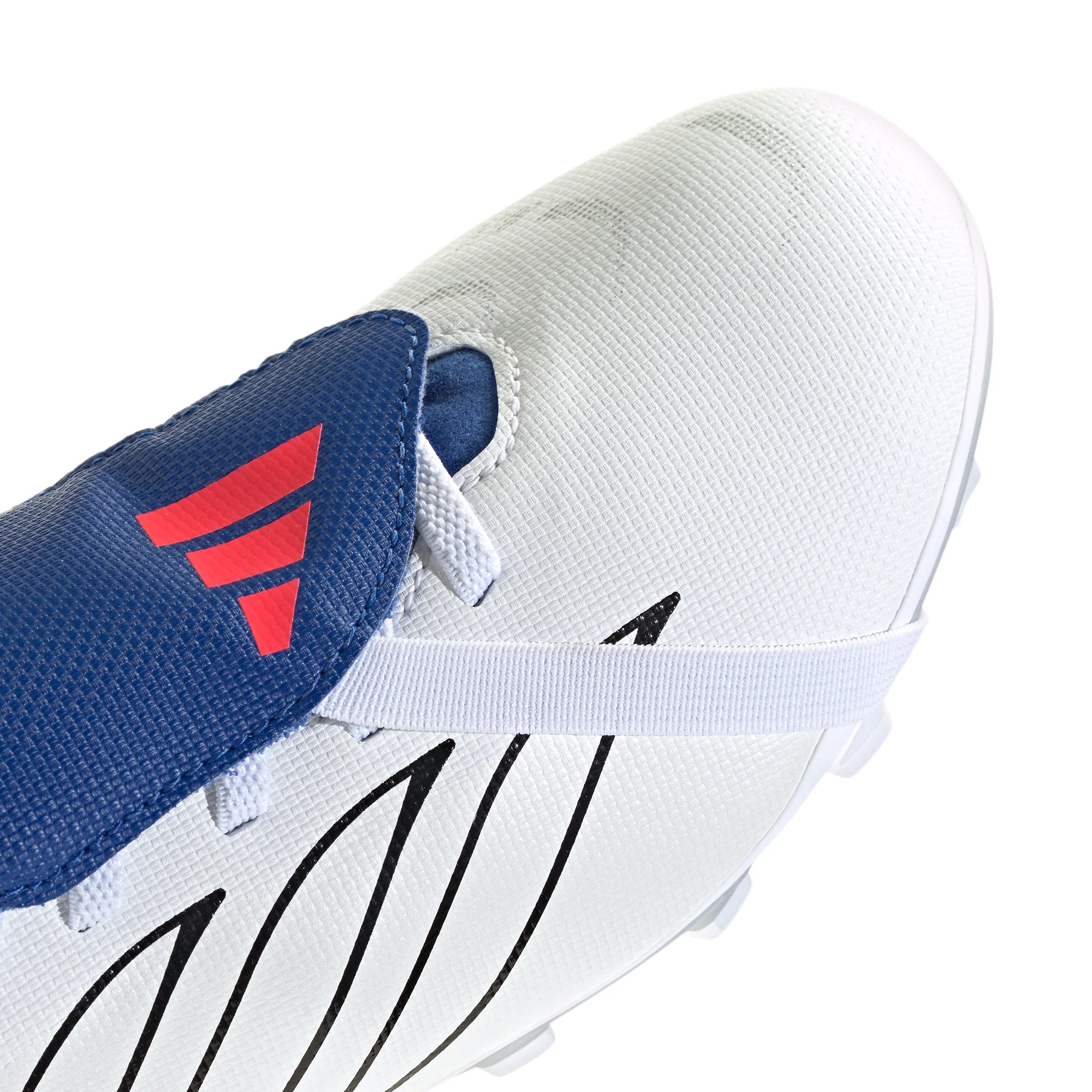 adidas Predator Club Fold Over Tongue Elastic Laces Firm Ground Multi Ground Youth Soccer Cleats White