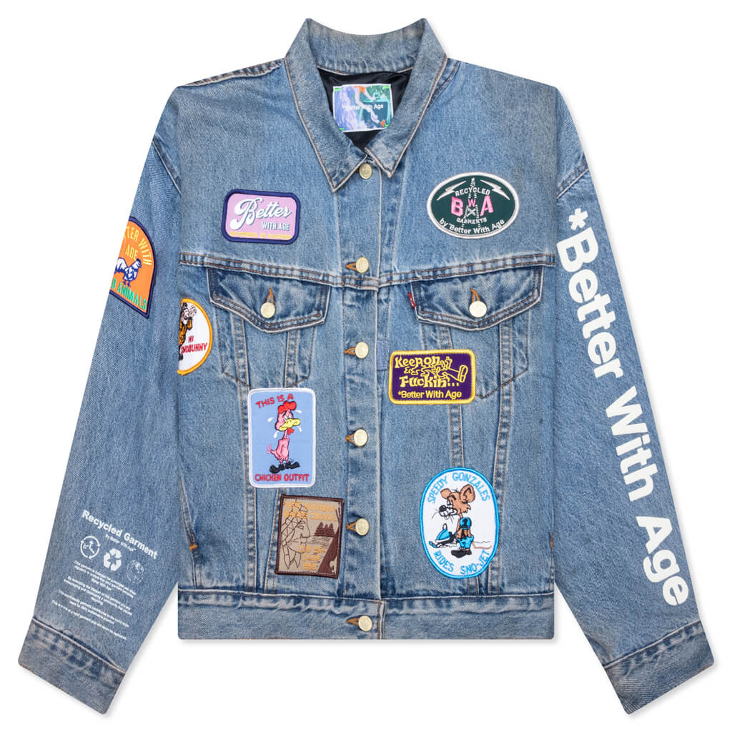 Charlatan Reversible Denim Baseball Jacket Indigo