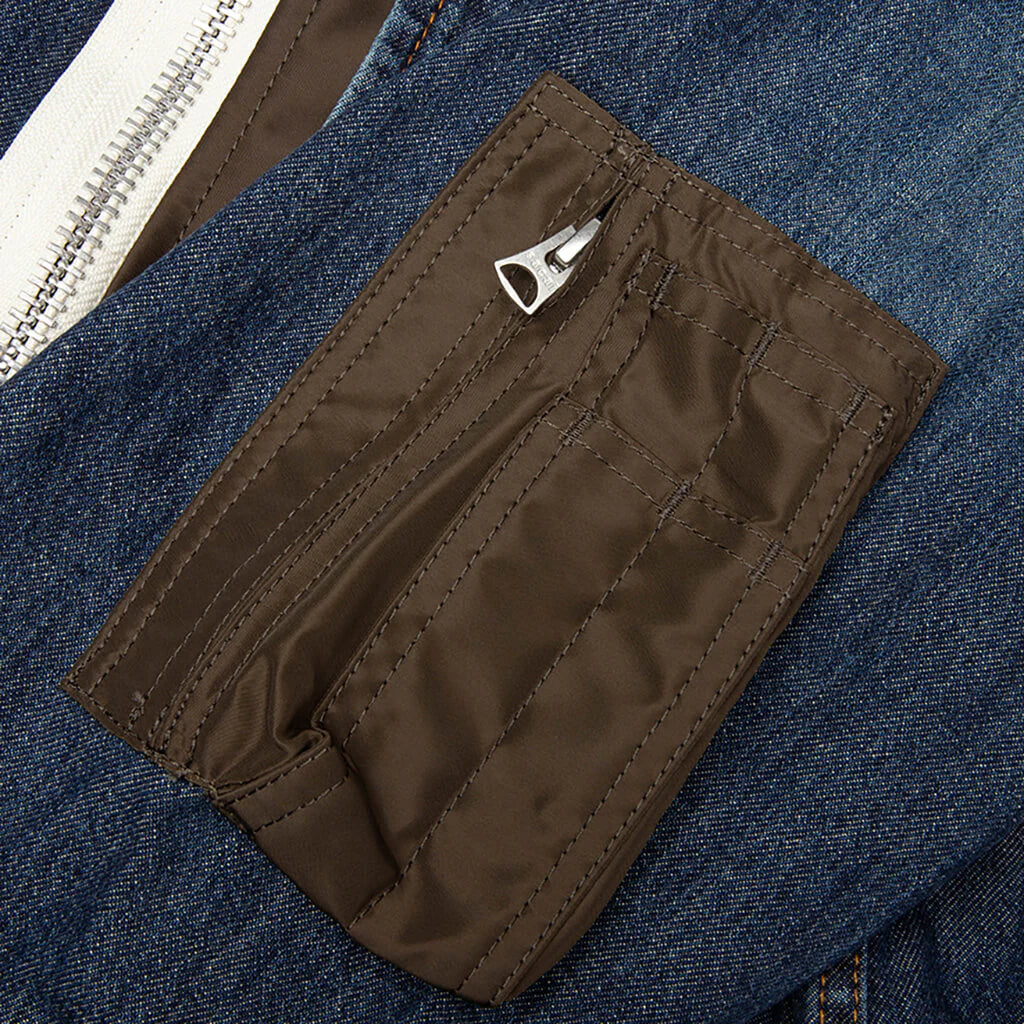 Denim x Nylon Twill Blouson Blue