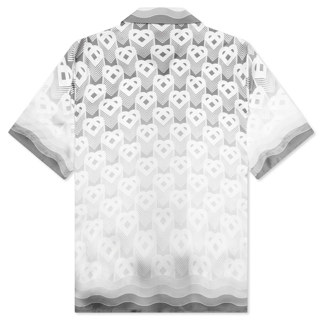 Gradient Heart Monogram S S Cuban Collar Shirt Grey
