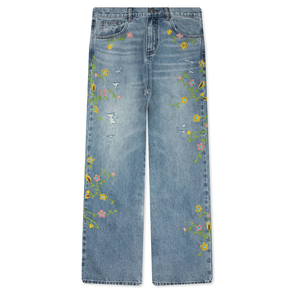 Majestic Floral Denim Pants Blue