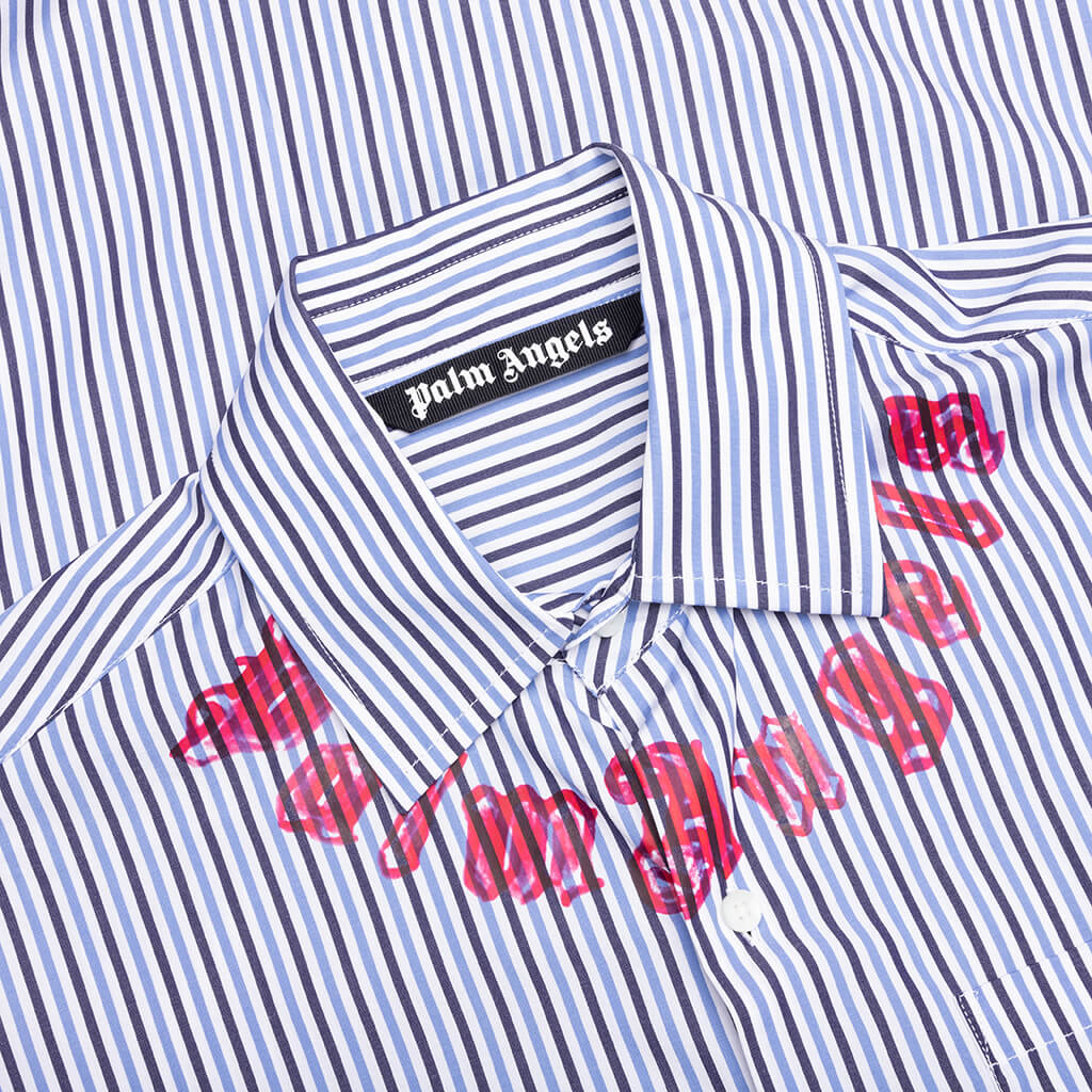 Neck Logo Neon Classic Shirt Blue Fuchsia
