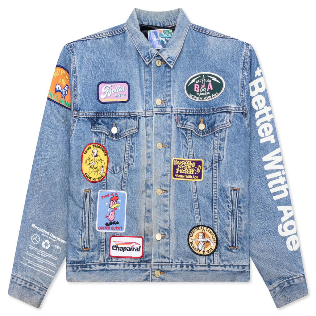 Charlatan Reversible Denim Baseball Jacket Indigo