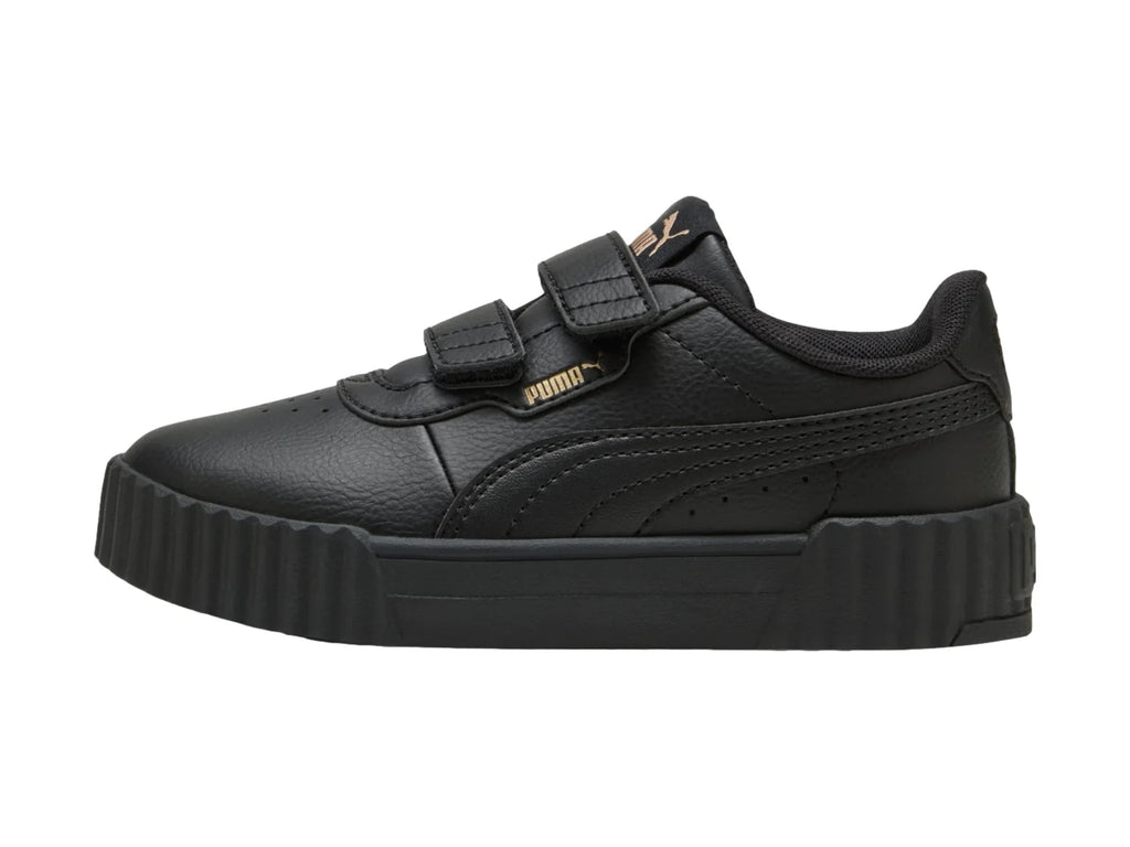 Tenis PUMA Carina 30 V Negro y Oro para Niño
