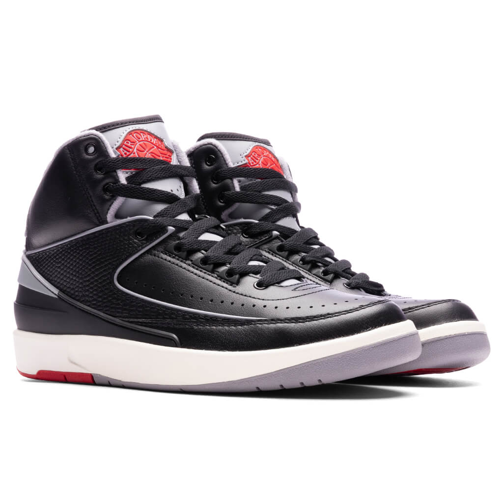 Air Jordan 2 Black Cement Black Cement Grey Fire Red