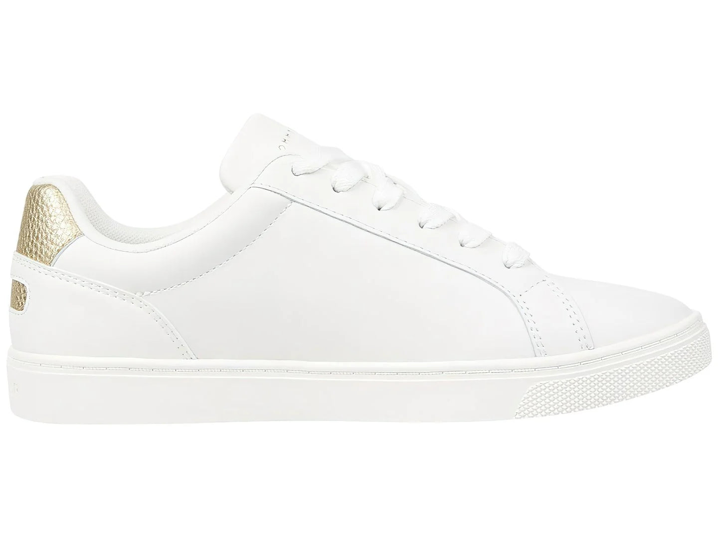 Tenis Tommy Hilfiger Essential Cupsole Blanco y Oro para Mujer
