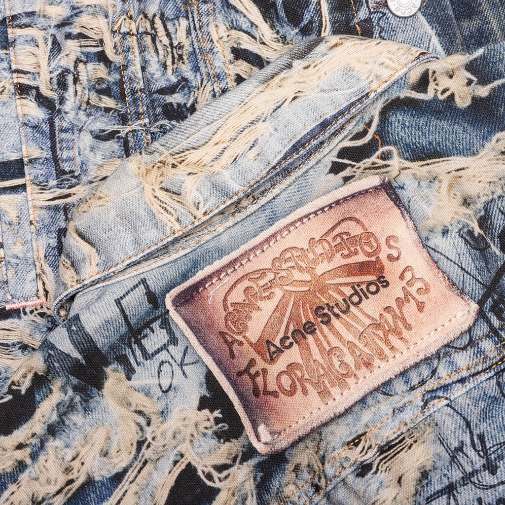 Scribble Denim Jacket Mid Blue