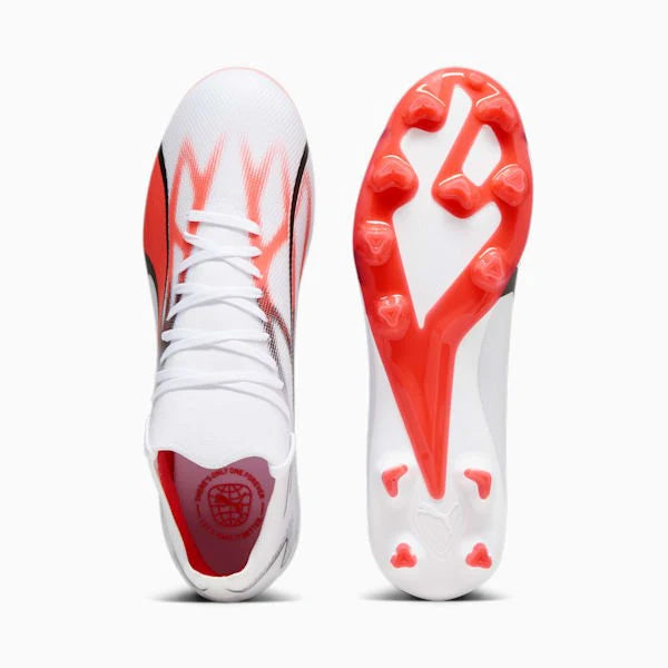PUMA Ultra Match FG AG Firm Ground Cleats White Black Fire Orchid