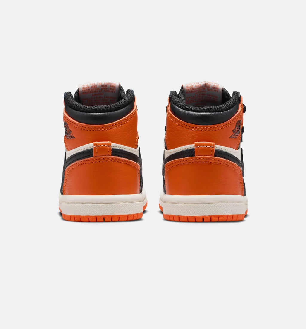 Air Jordan 1 Retro High OG Shattered Backboard Infant Toddler Lifestyle Shoe Black Black Sail Starfish
