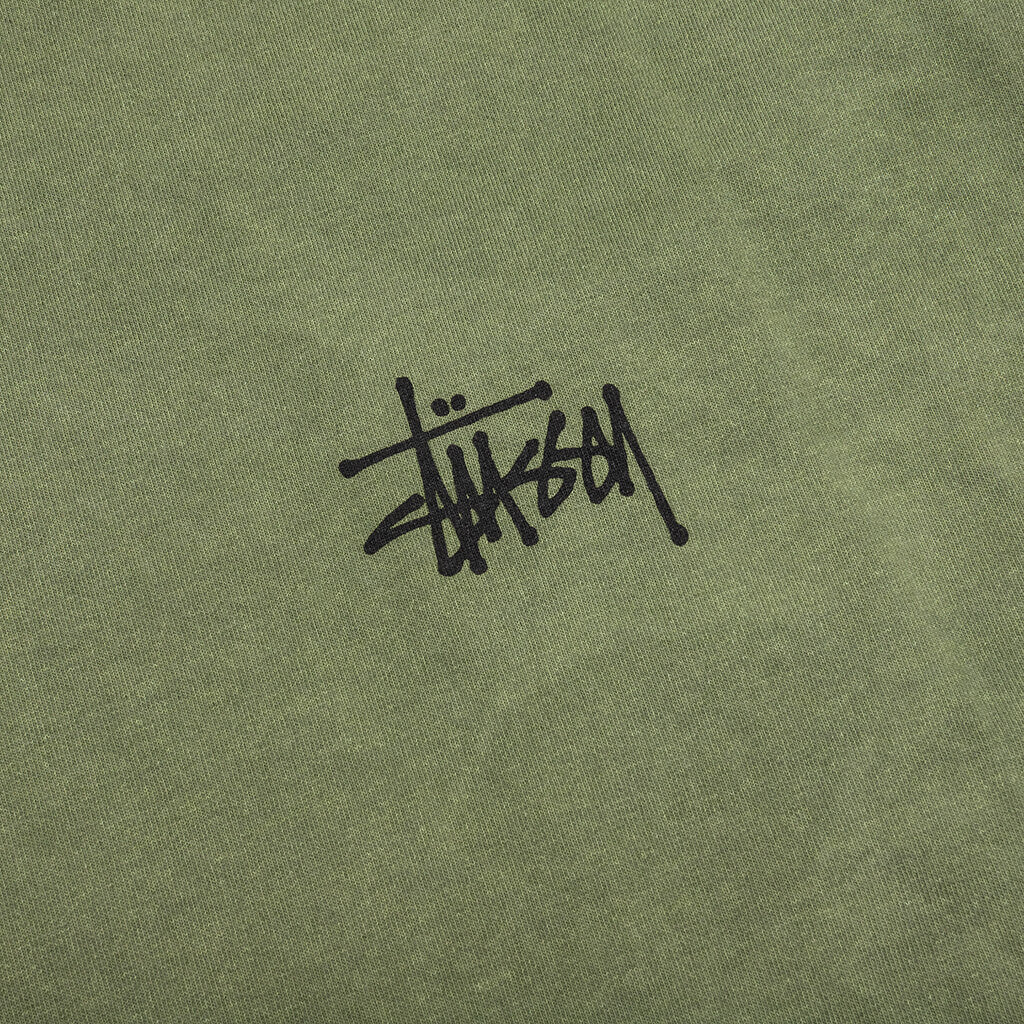 Basic Stussy Pig Dyed L S Tee Olive