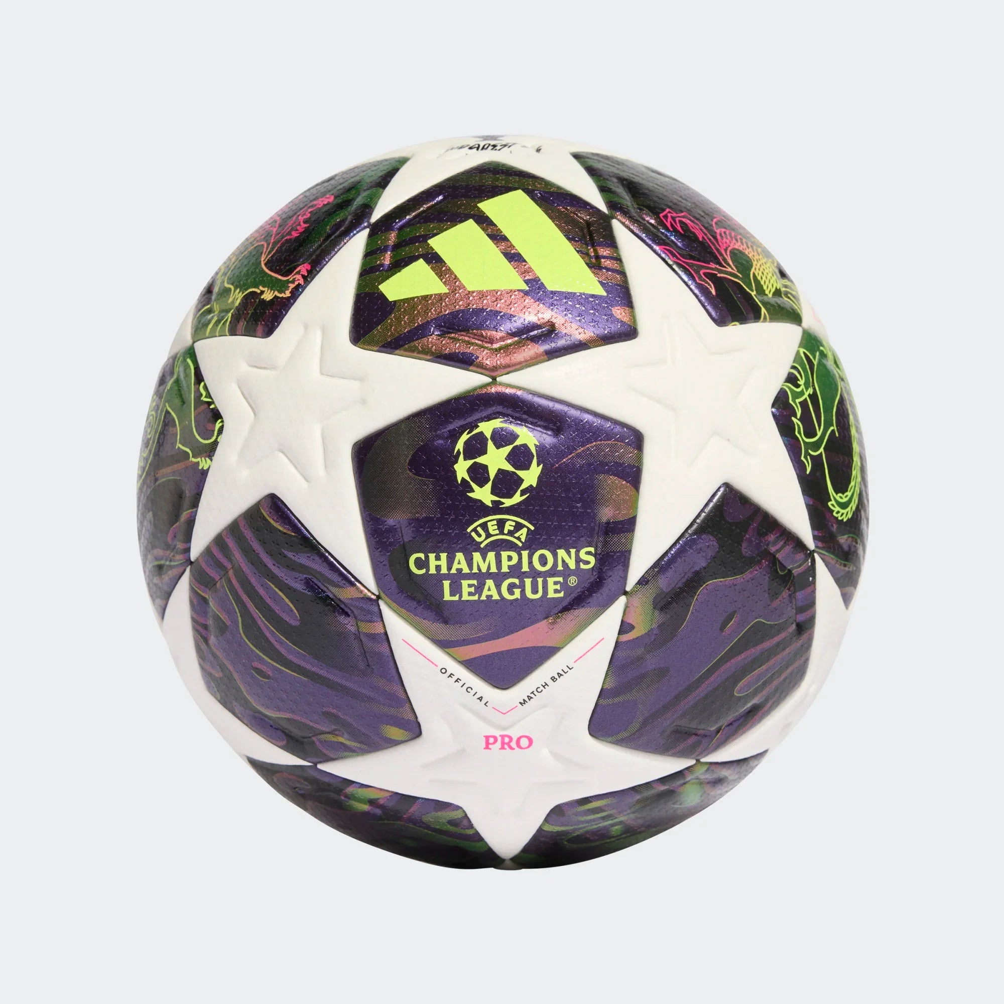 adidas UEFA Champions League Final Pro Soccer Ball Purple White Yellow