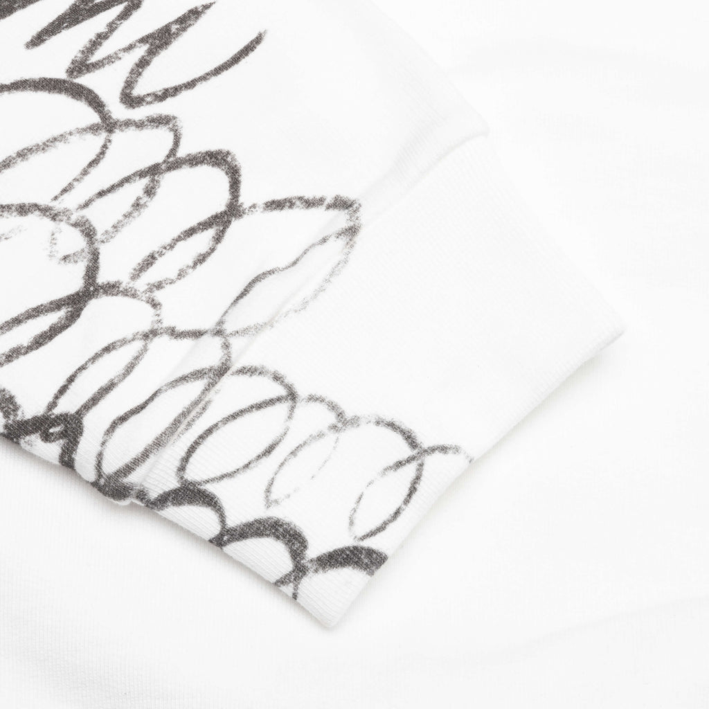 Scribble Printed Sweatshirt Natural White