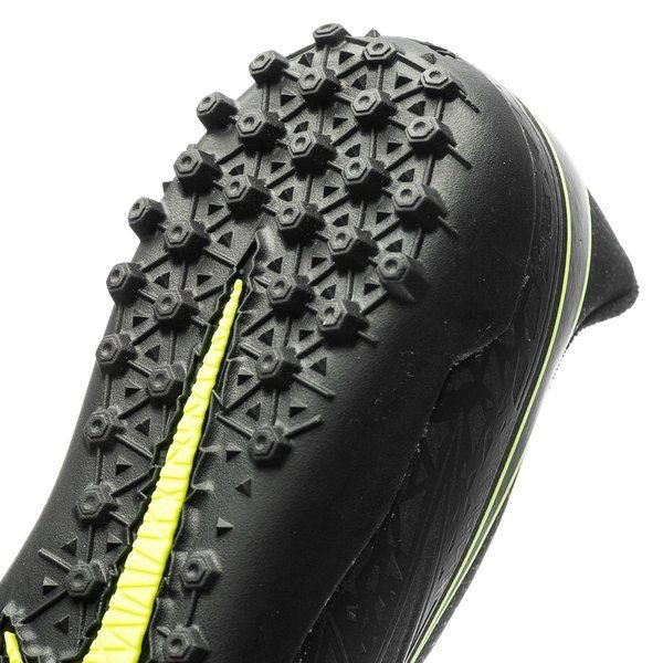 Nike Junior HyperVenom Phelon II TF Tuft Soccer Cleats Black Volt