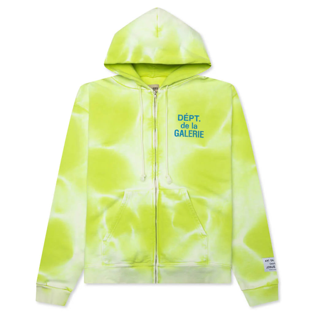 French Zip Hoodie Lime Green