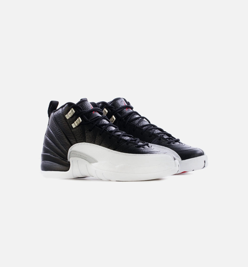 Air Jordan 12 Playoffs Grade School Lifestyle Shoe Black White
