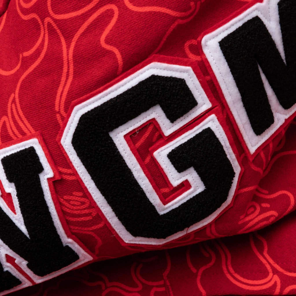 Bape 30th Anniversary Line Camo Shark Full Zip Hoodie Red