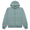 Established Printed Zip Hoodie Grey Green