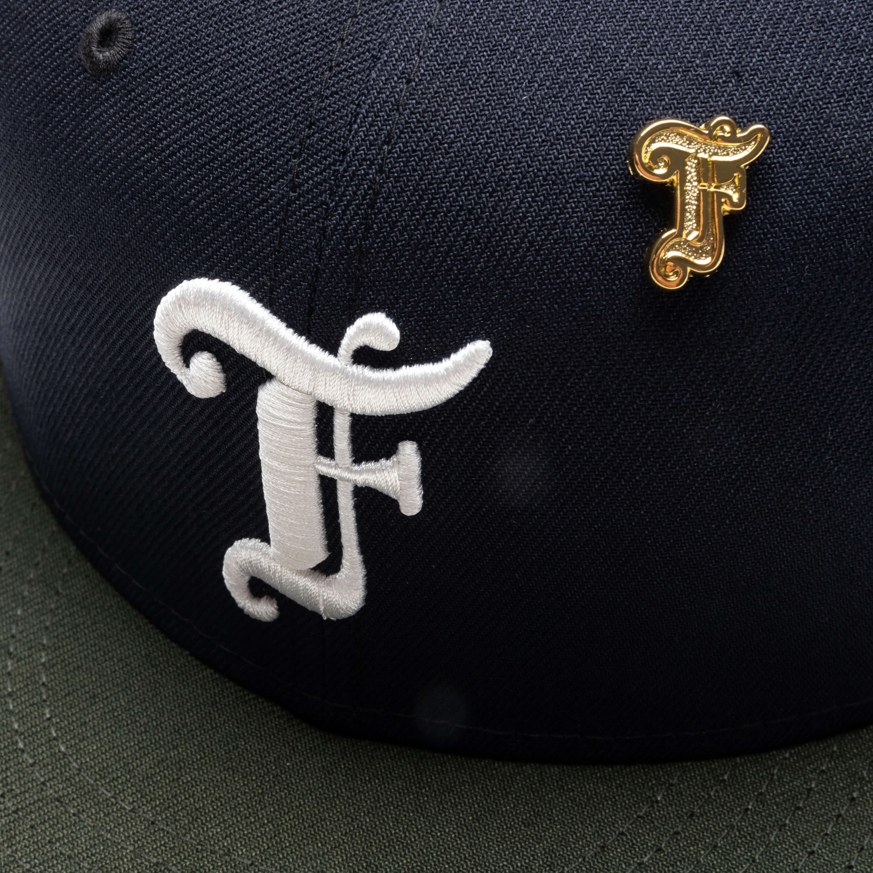 Feature x New Era Old English F Snapback Navy Seaweed