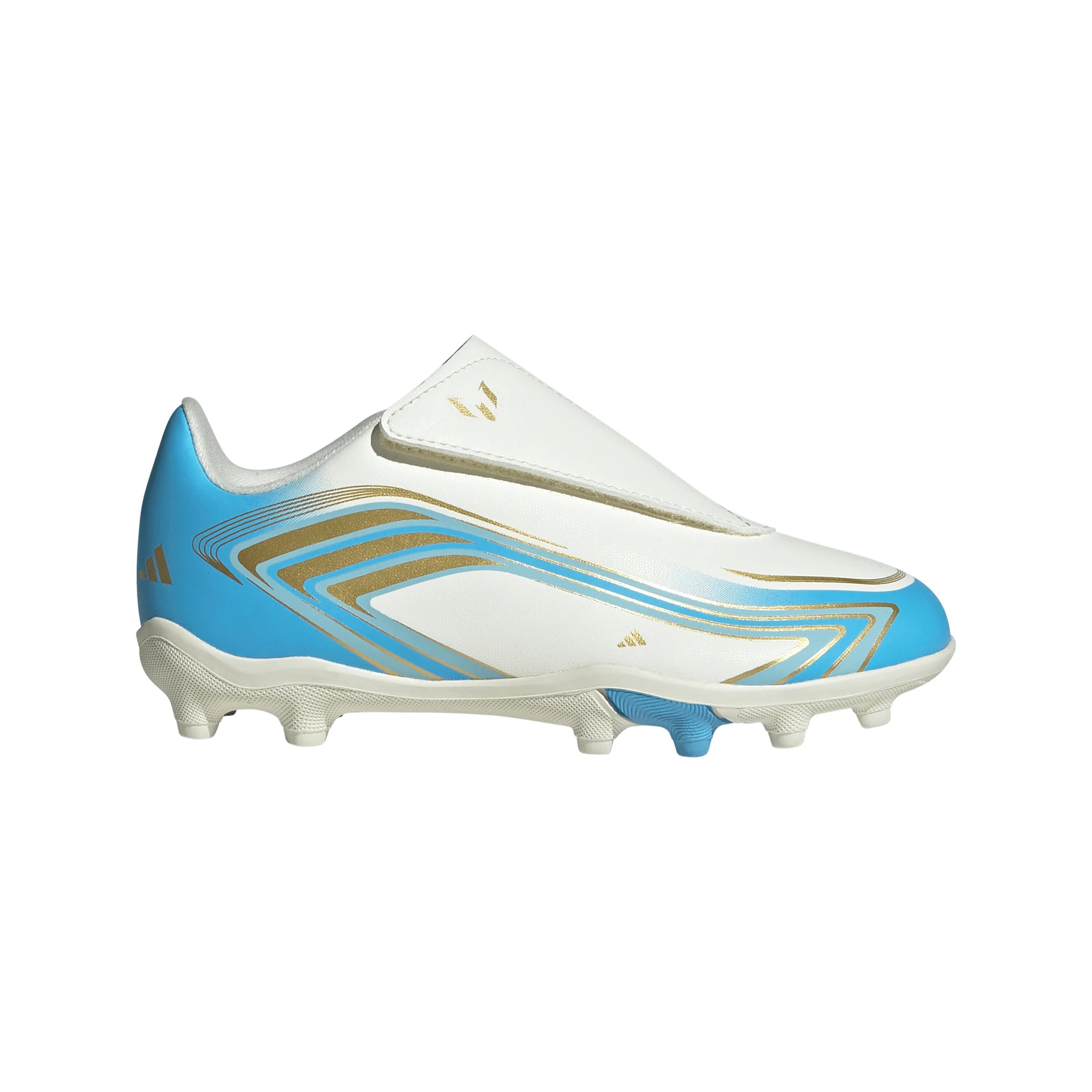 adidas F50 Messi Club Velcro Firm Ground Multi Ground Youth Soccer Cleats Ivory