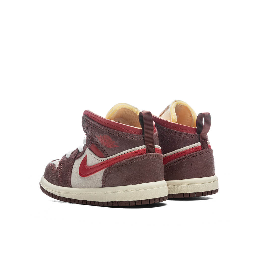 Jordan 1 Mid SE TD Coconut Milk Varsity Red Dark Pony
