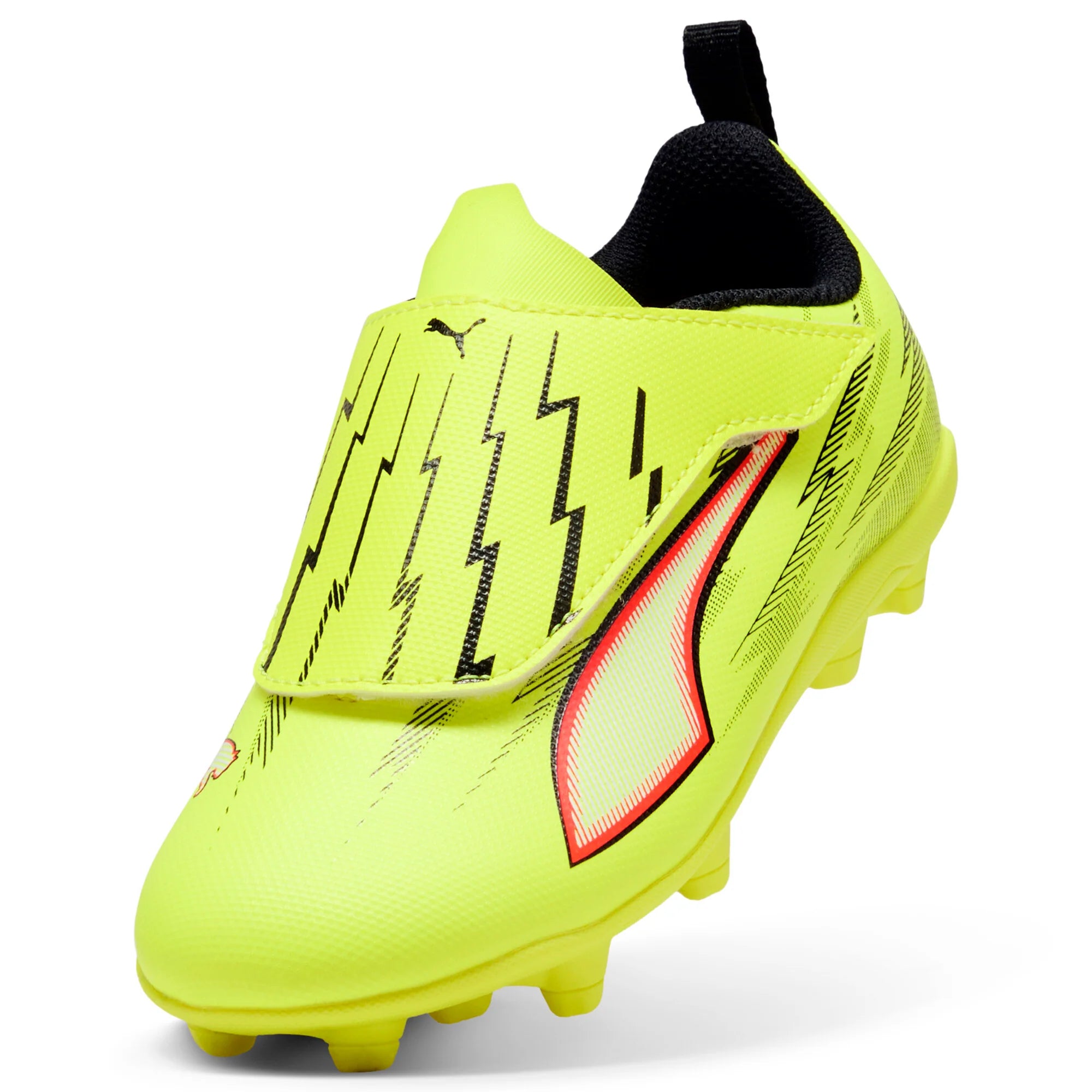 PUMA Ultra 6 Play V FG AG RB Firm Multi Ground Youth Soccer Cleats Yellow Black Red