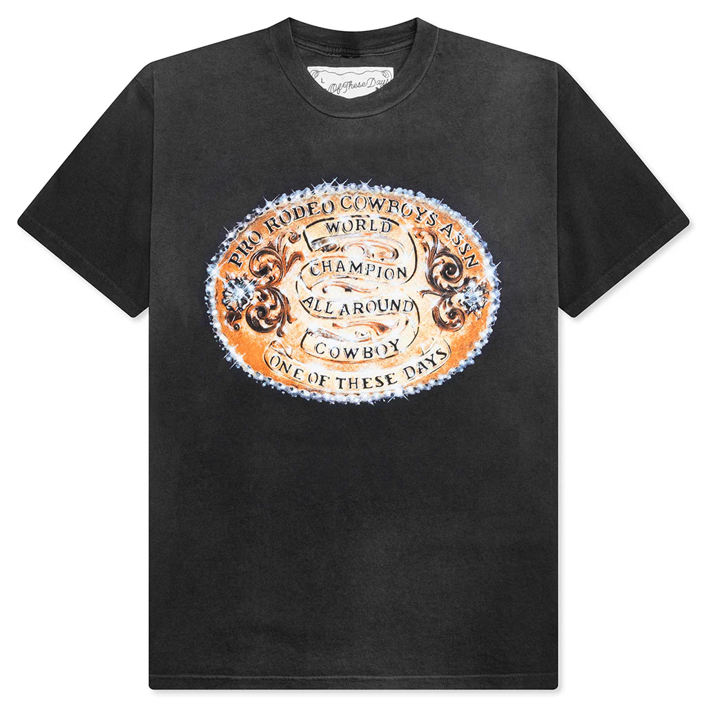 World Champions T Shirt Sun Faded Black