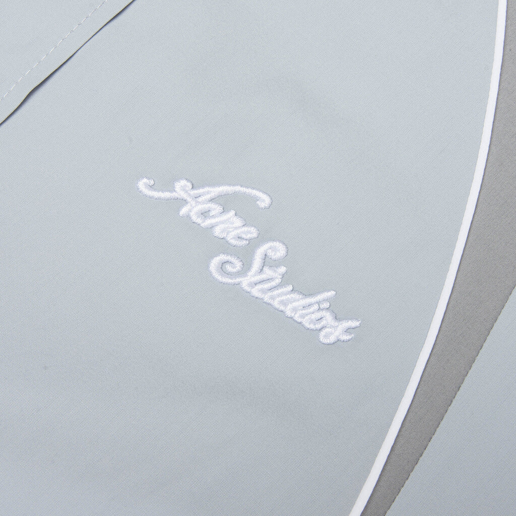 Embroidered Logo Button Up Shirt Cold Grey