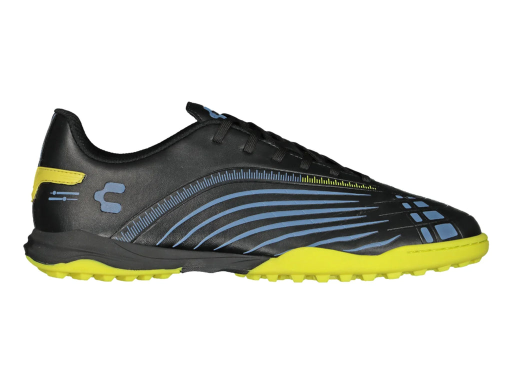 Tenis de Fútbol Charly Turf Negro y Amarillo para Hombre