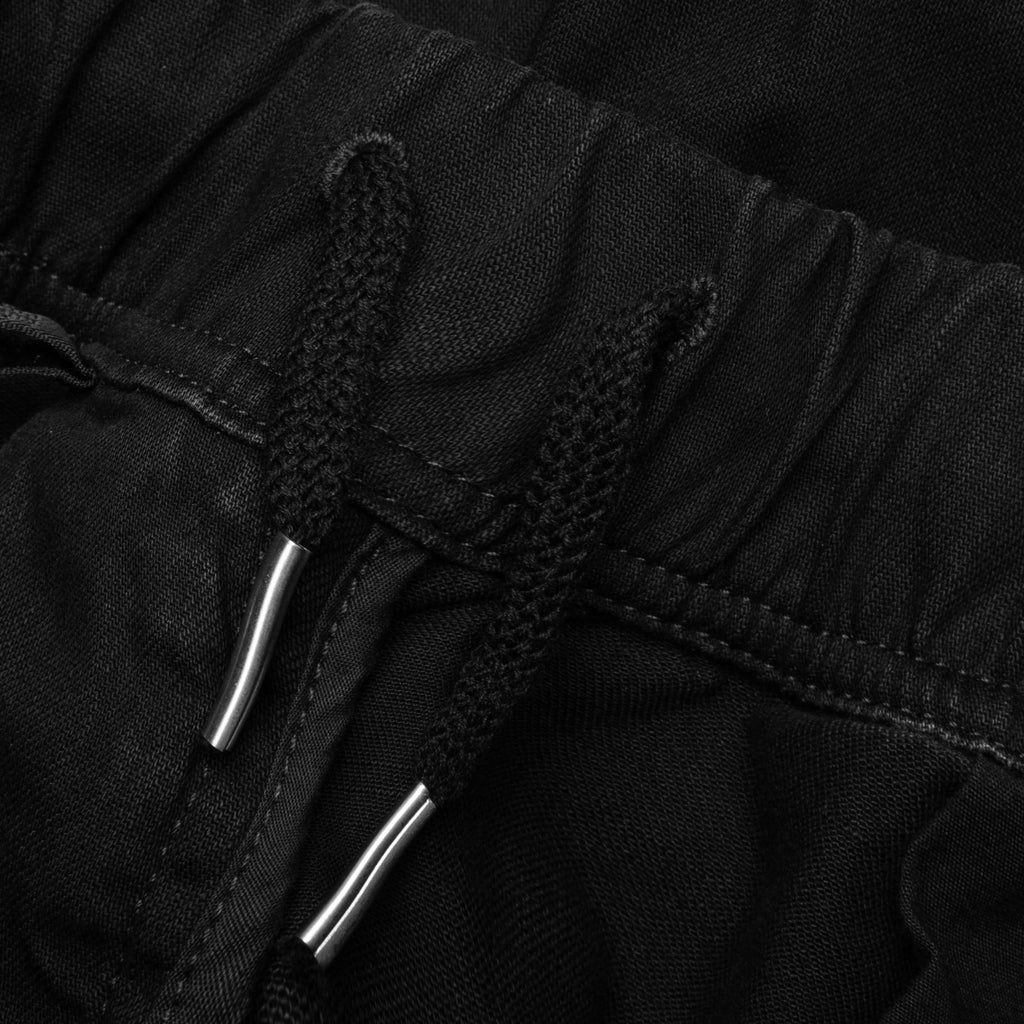 Elasticated Wait Zip Off Denim Pants Black